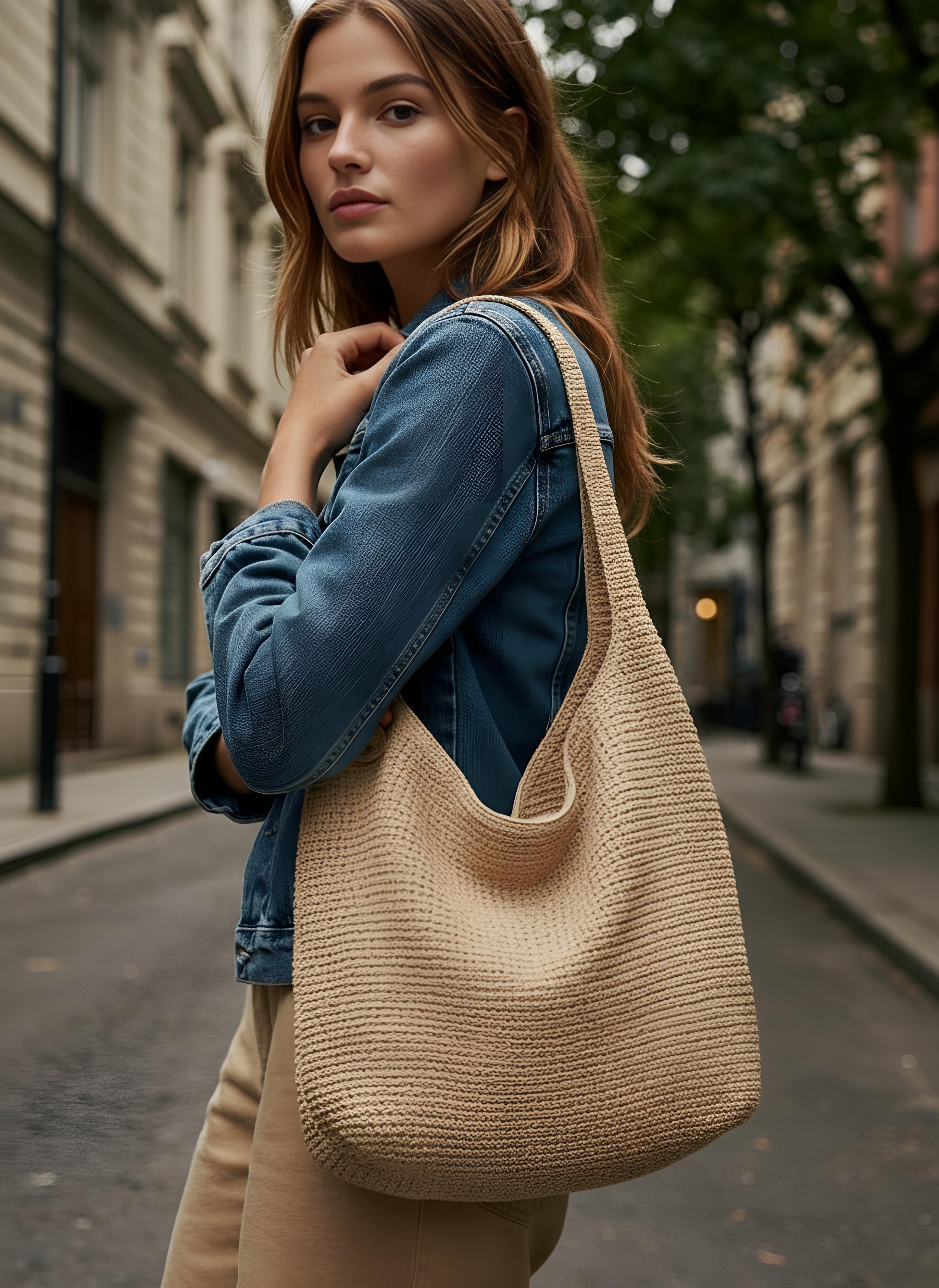 #318 Handmade Raffia Bucket Bag